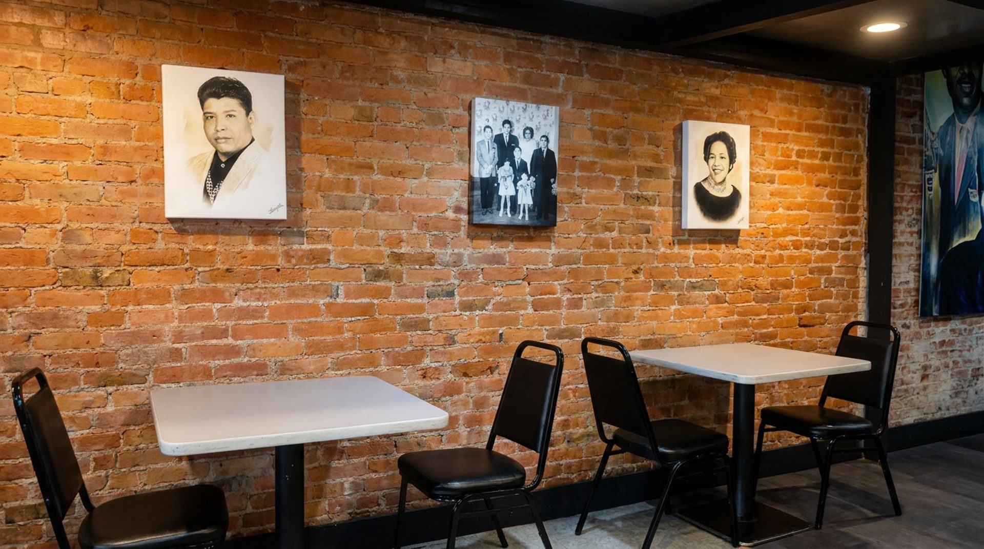 Brick walls and portraits